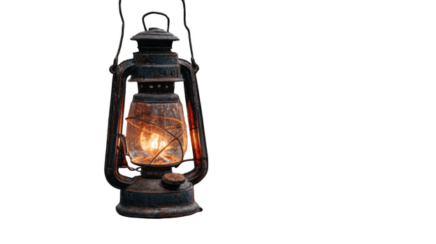Vintage lantern glowing with transparent background, perfect for design projects png
