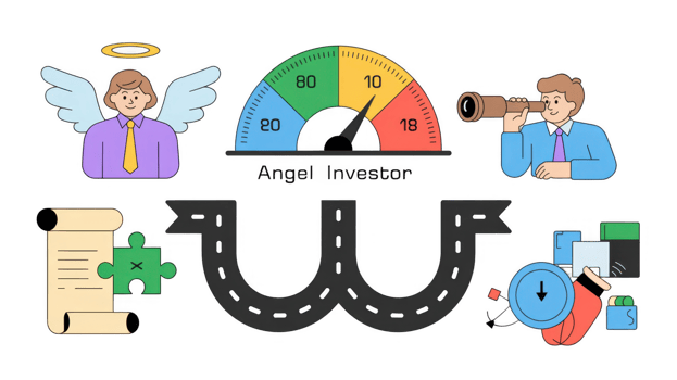 Business angel investing in startup company with funding and support on transparent background png
