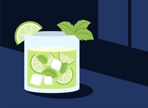 People dish drinking cocktail illustration vector
