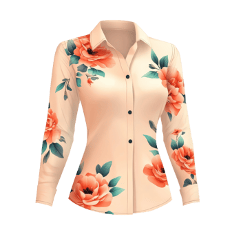 A womans shirt with flowers on it png
