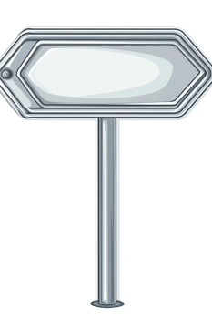 A white sign with a metal pole and a blank sign png