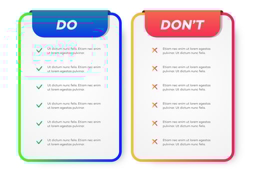 Do and dont infographic template for design 2 vector