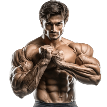 A muscular man posing with his arms crossed png