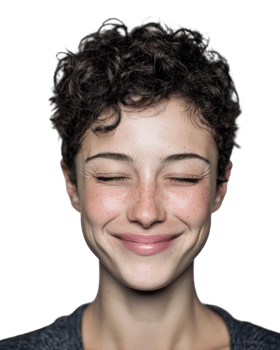 A woman with a smile on her face png