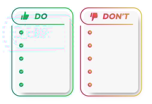 Do and dont infographic frane template vector