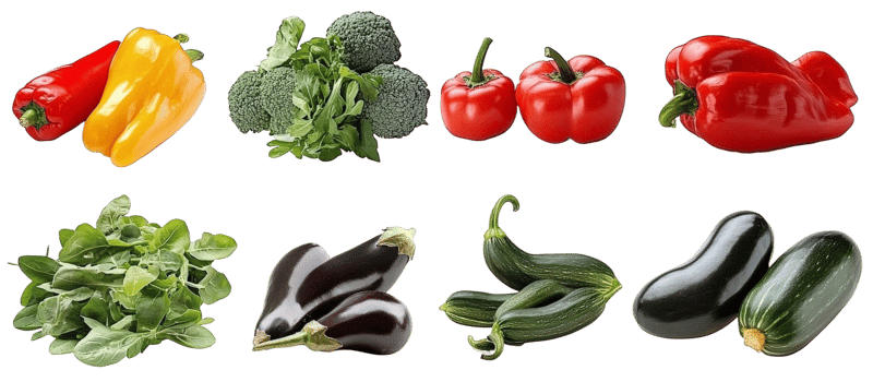 Vegetables on black background png