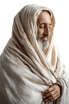 A man in a white robe is wrapped up png