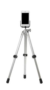 A cell phone on a tripod with a camera png