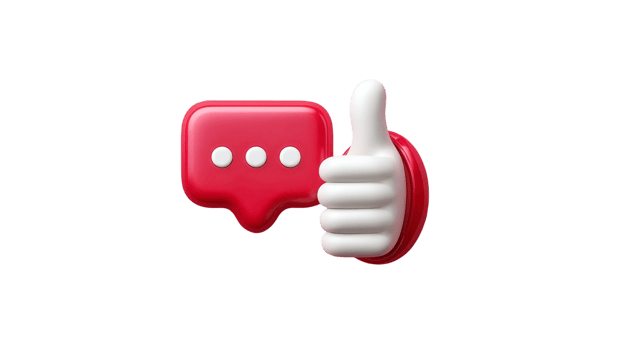 A red thumbs up icon with a thumbs up sign png