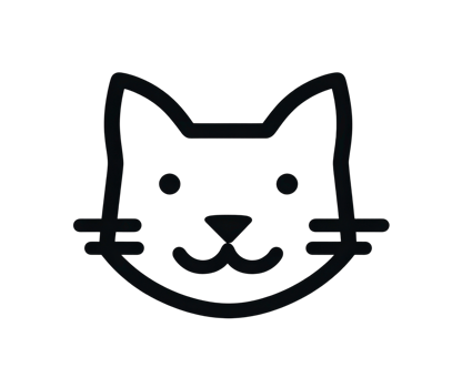 A black cat icon on a black background png