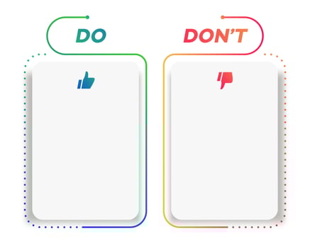 Do and dont infographic template for design blank vector