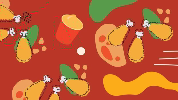 Fried Chicken and Sauce Background vector