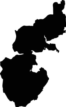 Mossuril Mozambique silhouette map vector