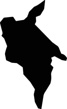 Nana Bakassa Central African Repu silhouette map vector