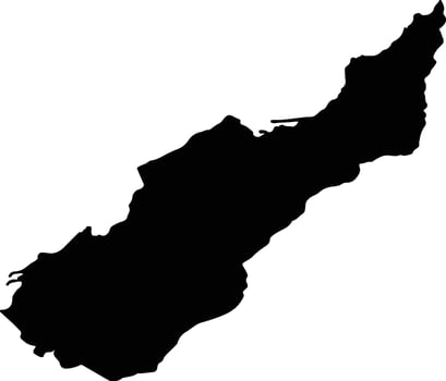 Nelson City New Zealand silhouette map vector