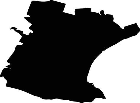 Nelson Mandela Bay South Africa silhouette map vector