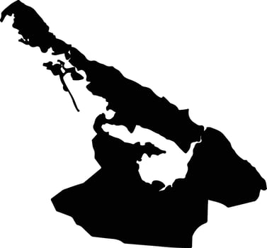 Nuevitas Cuba silhouette map vector