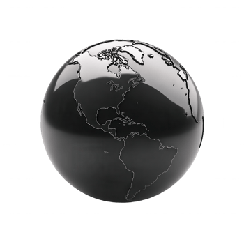 Sleek Metallic Globe World Map Dark Background Global Concept png