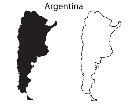 Argentina map silhouette, Argentina country Landscape vector