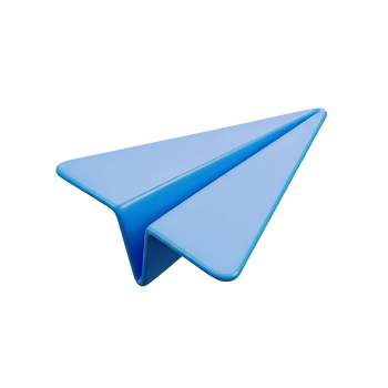 Light Blue 3D Paper Airplane Icon isolated on a transparent background 3D icon 3D model png