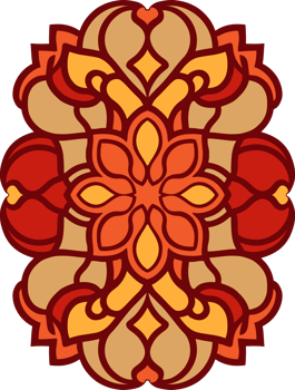 A colorful flower design in red and orange png