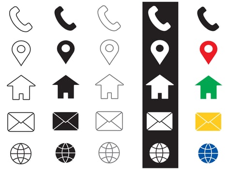 Contact information Icons, Web icons set vector