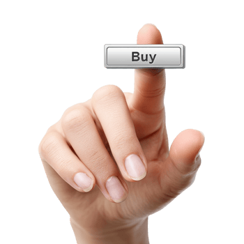 A hand pressing a Buy button on transparent background. png