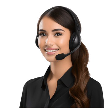 Professional woman with headset engaged in virtual meeting office environment business image close-up perspective png