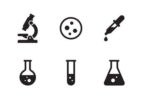 lab equipment icon set vector