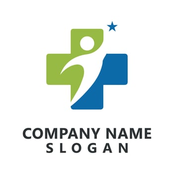 Medical cross healthy logo template vector