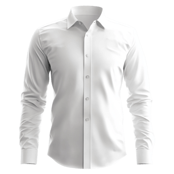 Classic White Cotton Shirt Full View With Transparent Background png