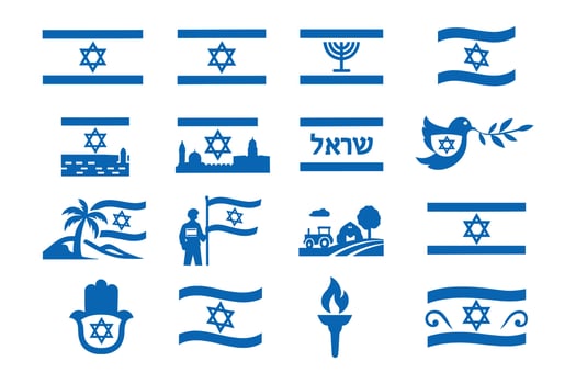 israel flag icons set, israel flag, israel flag, israel flag, is vector