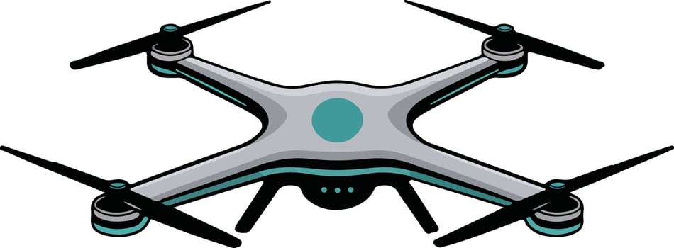 A cartoon drone flying over a white background vector