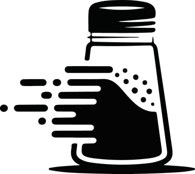 A salt shaker with a black and white outline vector