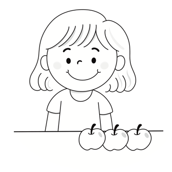 Girl with apples png