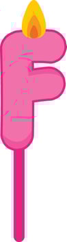 Birthday Cake Candle Topper Letter F vector