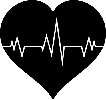 Black wave pulse heartbeat medical png