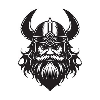 Viking Head Image. Extraordinary and powerful viking logo image. vector