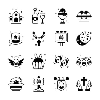 Get this modern collection showing easter day event glyph icons. vector