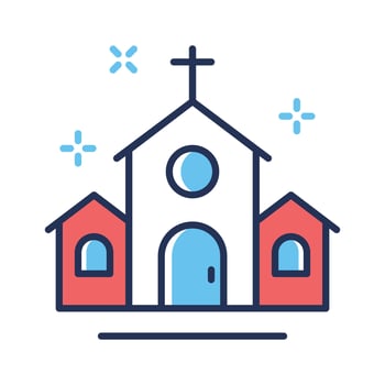 Get this modern flat outline icon of church building vector