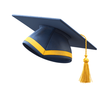 Graduation Cap with Gold Tassel Isolated on Transparent Background detailed graduation png