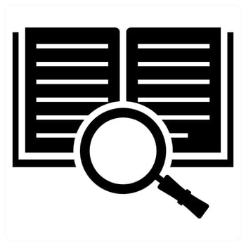 Book Search icon concept in black color vector