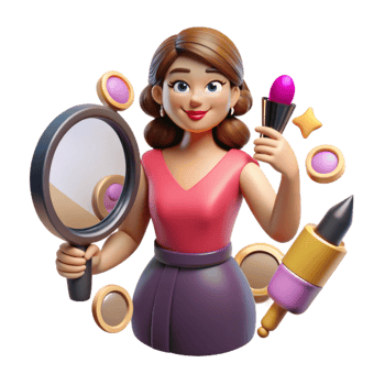 Cartoon Scene of Beauty Preparation png