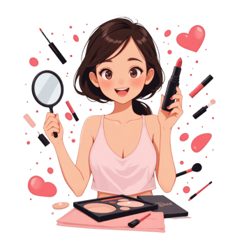 Self Care Routine Woman Cartoon png