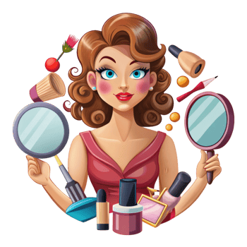 Makeup Lady Character Illustration png
