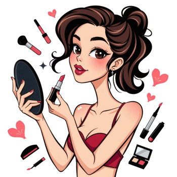 Beauty Icon Woman Holding Mirror png