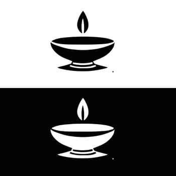 A black and white logo for a candle vector