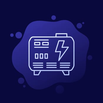 portable power generator icon in line design vector