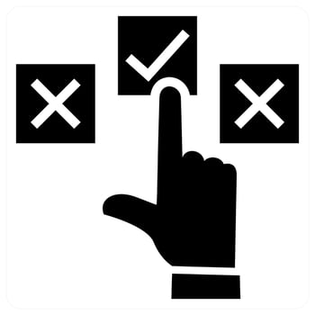 Choice icon concept in black color vector