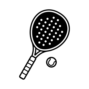 Padel racket and ball icon with simple and modern design png